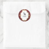 Simple Modern Minimalist Wedding Classic Round ラウンドシール (バッグ)