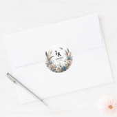 Simple Modern Minimalist Wedding Classic Round ラウンドシール (封筒)