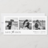 Simple Modern Minimalist Wedding Photo Strip セーブザデート (正面)