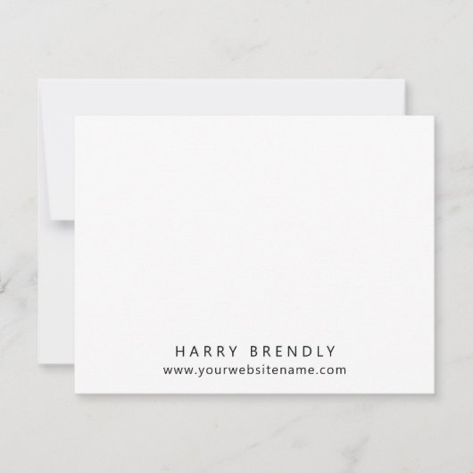 Simple Modern Minimalist White Flat Note Card ノートカード (正面)
