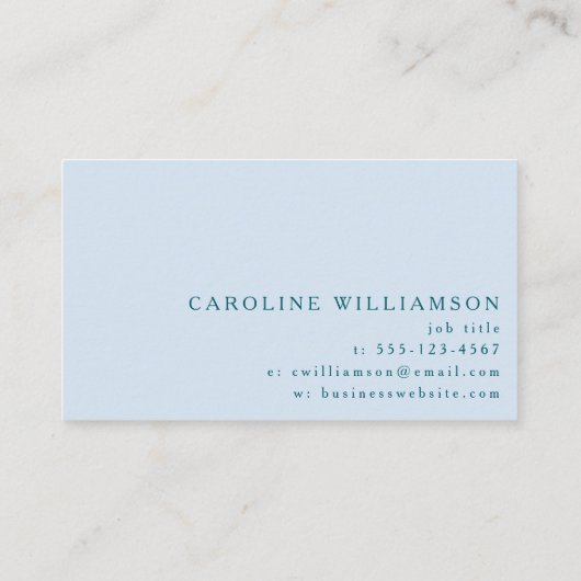 Simple Modern Minimalistic Blue Professional Logo 名刺 (裏面)