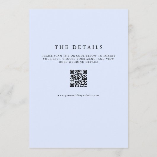 Simple Modern Monogram All In One Wedding 招待状 (裏面)