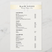 Simple Modern Monogram Gold Price List Menu チラシ (正面)