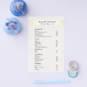 Simple Modern Monogram Gold Price List Menu チラシ (シングル)