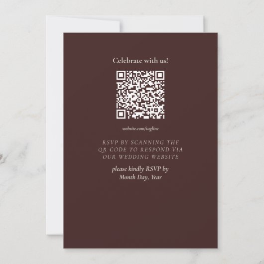 Simple Modern Mousse Brown Wedding 招待状 (裏面)