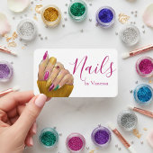 Simple Modern Nail Technician Salon Use 名刺