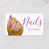 Simple Modern Nail Technician Salon Use 名刺 (正面)