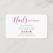 Simple Modern Nail Technician Salon Use 名刺 (裏面)