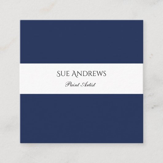 Simple Modern Navy Personalized Artist  スクエア名刺 (正面)