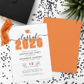 Simple Modern Orange Graduation Party 招待状