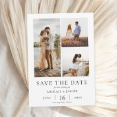 Simple Modern Photo Collage Wedding Save the Date セーブザデート