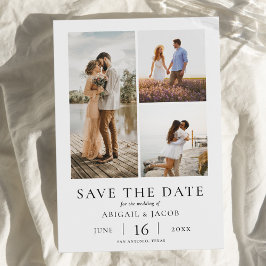 Simple Modern Photo Collage Wedding Save the Date セーブザデート