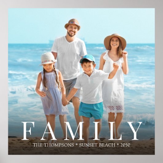Simple Modern Photo Family Minimalist Custom ポスター (正面)