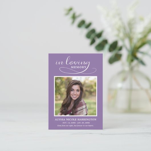 Simple Modern Photo Funeral Card 名刺 (スタンド正面)