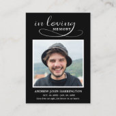 Simple Modern Photo Funeral Card 名刺 (正面)