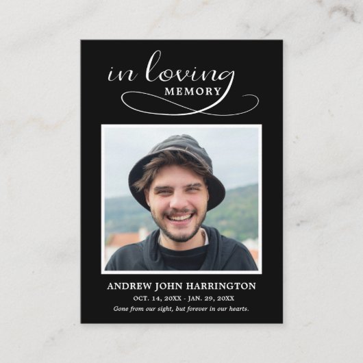 Simple Modern Photo Funeral Card 名刺 (正面)