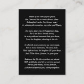 Simple Modern Photo Funeral Card 名刺 (裏面)