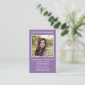 Simple Modern Photo Funeral Card 名刺 (スタンド正面)