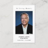 Simple Modern Photo Funeral Memorial Prayer Card 名刺 (正面)