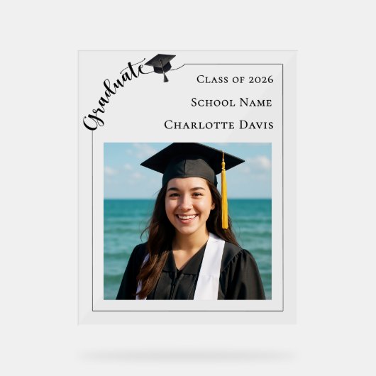 Simple modern photo Graduate アクリルサイン (正面)