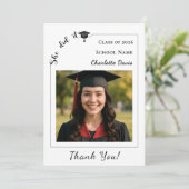 Simple modern photo Graduate She did it サンキューカード (スタンド正面)