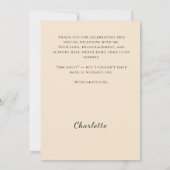 Simple modern photo Graduate She did it champagne サンキューカード (裏面)