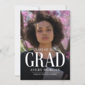 Simple Modern Photo Graduation  招待状 (正面)