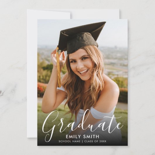 Simple Modern Photo Graduation 案内状 (正面)
