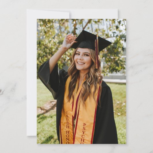 Simple Modern Photo Graduation 案内状 (裏面)