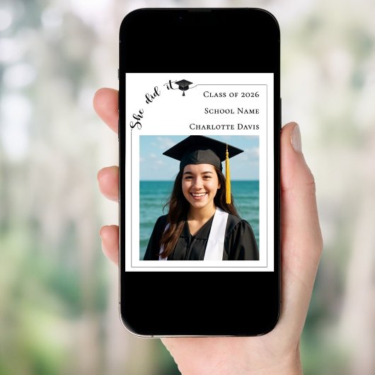 Simple modern photo Graduation Party welcome ポスター