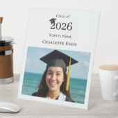 Simple modern photo Graduation party welcome 台座サイン (インサイチュ)