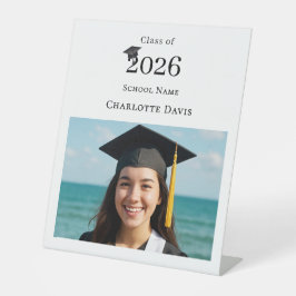 Simple modern photo Graduation party welcome 台座サイン