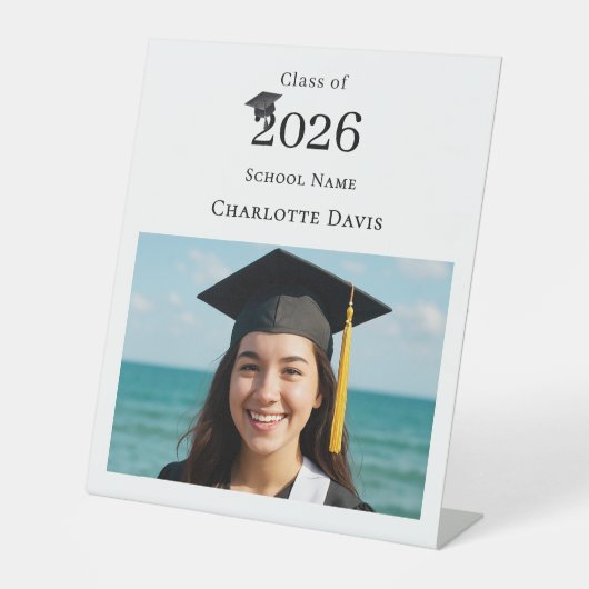 Simple modern photo Graduation party welcome 台座サイン (正面)