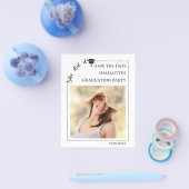Simple modern photo Graduation Save the Date チラシ (シングル)
