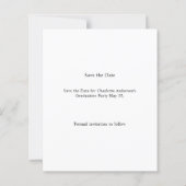 Simple modern photo Graduation Save the Date card (裏面)