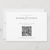 Simple Modern Photo QR Code Wedding セーブザデート (裏面)