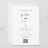 Simple Modern Photo Qr Code Wedding 招待状 (正面)