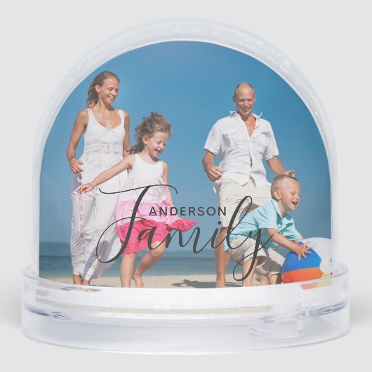 Simple Modern Photo Template Custom Family Name (裏面)