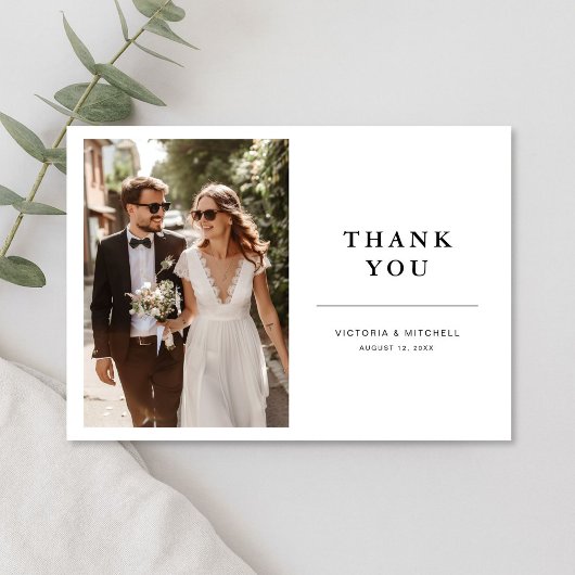 Simple Modern Photo Wedding  サンキューカード