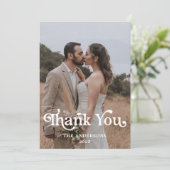 Simple Modern Photo Wedding  サンキューカード (スタンド正面)