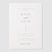 Simple Modern Photo Wedding ベラム紙招待状 (正面)