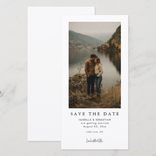 Simple Modern Photo Wedding Save the Date セーブザデート (正面/裏面)