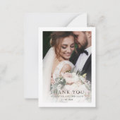 Simple Modern Photo Wedding Thank You ノートカード (正面)