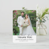 Simple Modern Photo Wedding Thank You Card Message サンキューカード (スタンド正面)