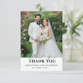 Simple Modern Photo Wedding Thank You Card W Note サンキューカード (スタンド正面)