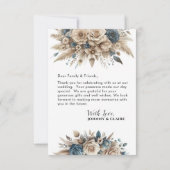 Simple Modern Photo Wedding Thank You Card W Note サンキューカード (裏面)