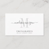 Simple Modern Photographer Script Monogram 名刺 (正面)
