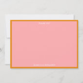 Simple Modern Pink and Orange Bridal Shower サンキューカード (正面)