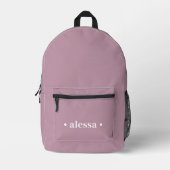 Simple Modern Pink Personalized Girl Backpack プリントバックパック (正面)