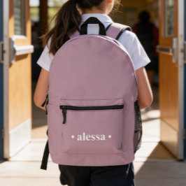 Simple Modern Pink Personalized Girl Backpack プリントバックパック